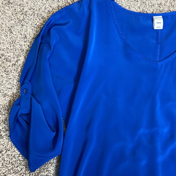 Pretty Bright Royal Blue, 3/4 Length Button Sleeve - Picture 2 of 5